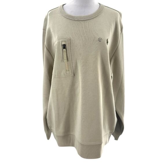 Polo Ralph Lauren Lscnm15 L/S Sweatshirt Beige Sweatshirt Sz XL - Picture 3 of 7